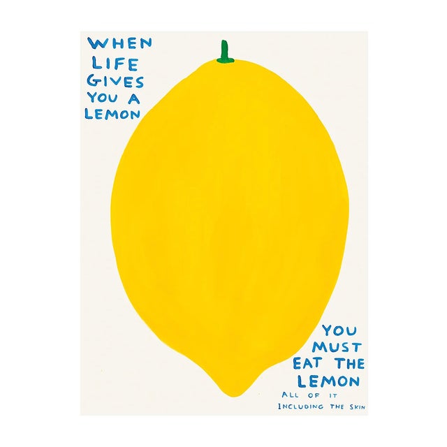 David Shrigley When Life Gives You a Lemon Lithograph Poster, 2021 For Sale
