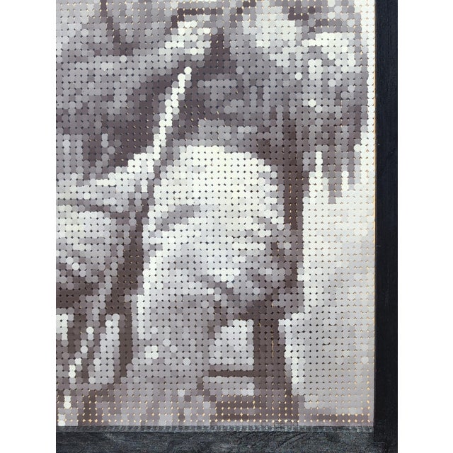 Francisco Vital "Lone Coyote' McGraw" Contemporary Black and White Pixelated Cowboy Portrait, 2025 For Sale In Houston - Image 6 of 10