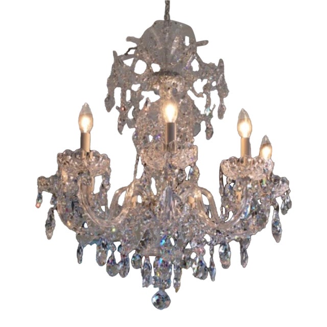 Schonbek Olde World Nine-Light Chandelier, Swarovski Crystal, Silver, 27 In For Sale