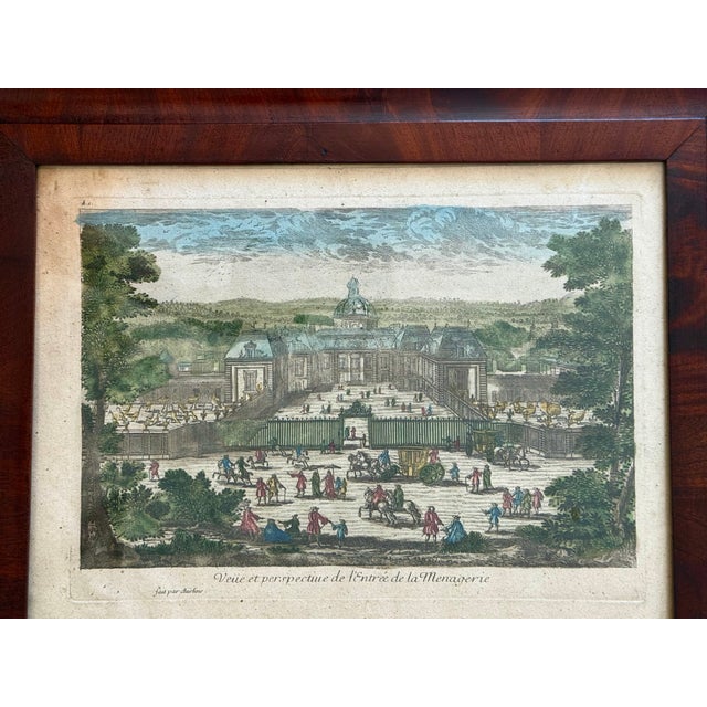 French 19th C. Mahogany Ogee Mirror With 18th C. French Engraving For Sale - Image 3 of 8