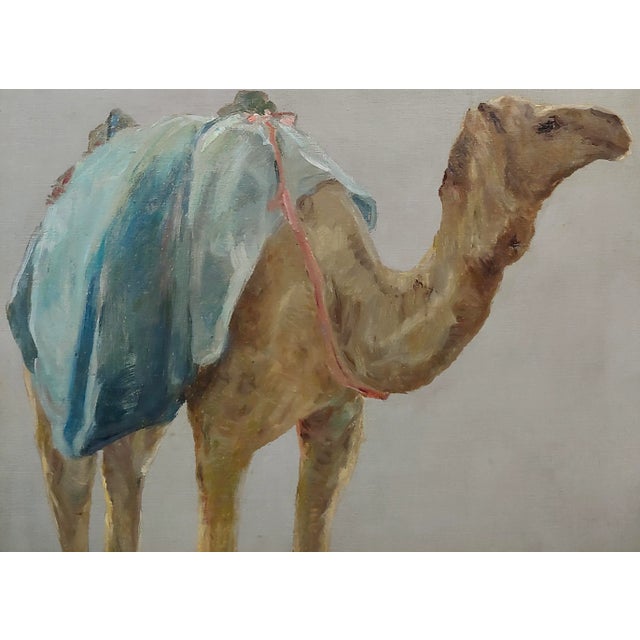 1900 - 1909 Hugo Vilfred Pedersen-Portrait of a Camel-Orientalist Oil Painting C.1900s For Sale - Image 5 of 10