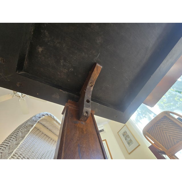 19th Century English Mahogany Games Table With Chess & Leather Backgammon Boards For Sale - Image 4 of 8