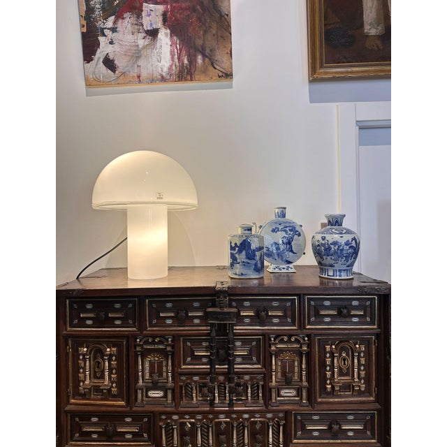 White Murano Glass Table Lamp from Vetri Murano, Italy For Sale - Image 5 of 6