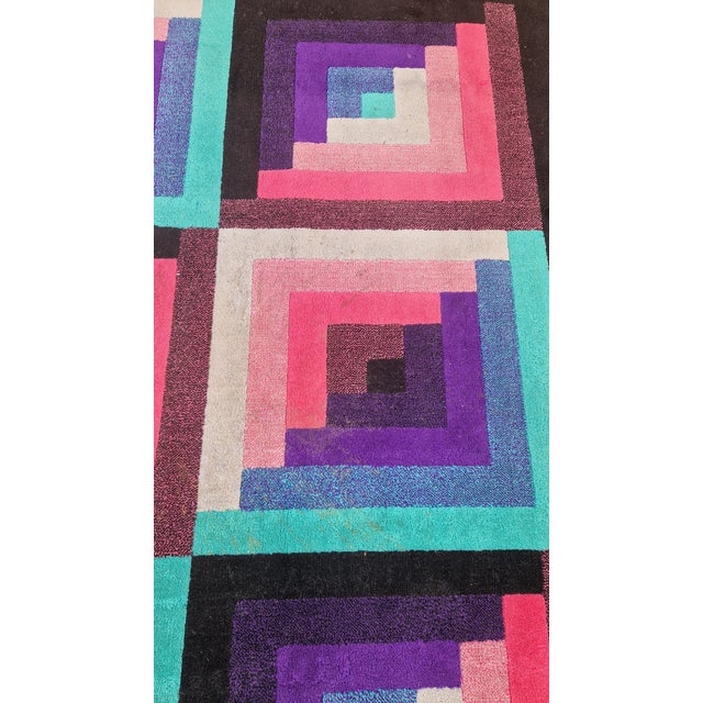 Woven Wool Design Rug by Luigi Missoni for Missoni, 1980s For Sale - Image 6 of 9