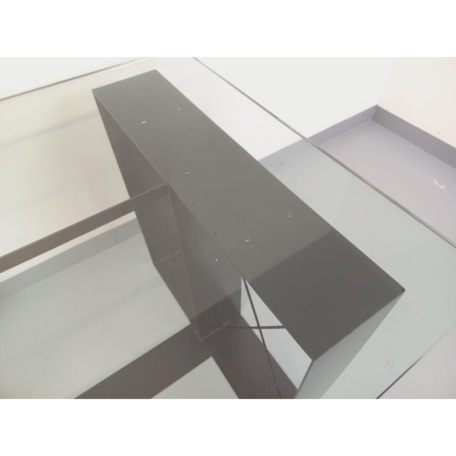 Vintage Rectangular High Table in Glass and Black Metal, 1980s For Sale - Image 13 of 18