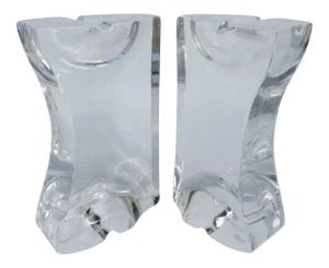 C.1970's Mid-Century Modern Sculptural Astrolite Lucite Bookends by Ritts Co. - Pair
