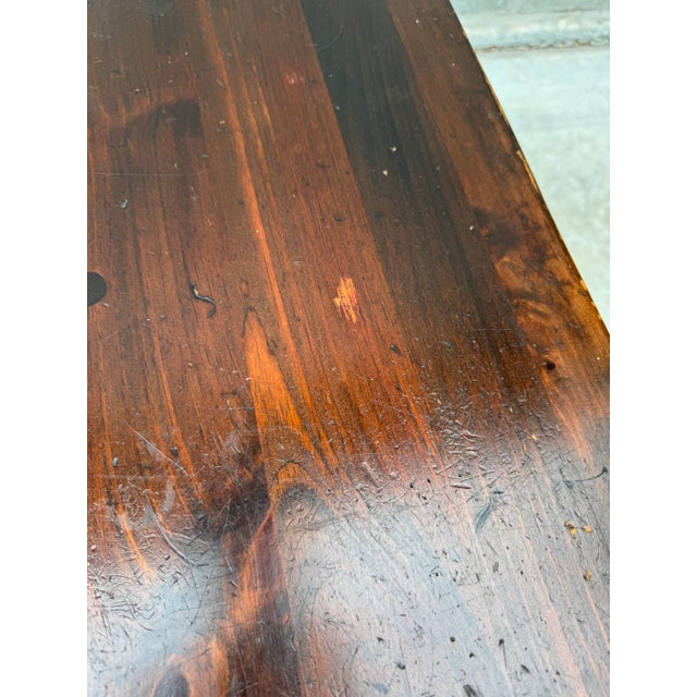 Vintage Ethan Allen Old Tavern Pine Square Pedestal End Table For Sale - Image 11 of 11