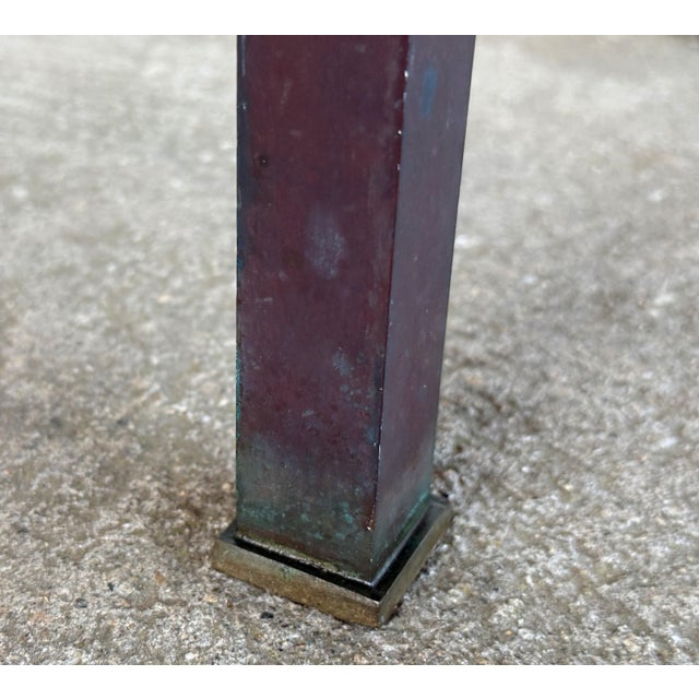 Mid-Century Modern Bronze and Murano Glass Mosaic Trapezoid Side Table in the Manner of Mosaic House / Vladimir Kagan For Sale - Image 11 of 12