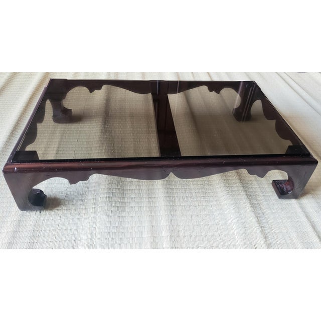Wood Mid-Century Chinese Rosewood 5" H Tabletop Riser / Kang Table For Sale - Image 7 of 9