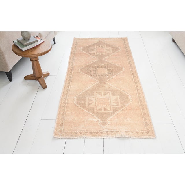 Turkish Vintage Handknotted Hallway Runner For Sale - Image 3 of 10