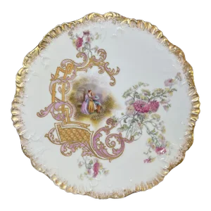 Early 20th Century Antique Limoges Ak CD Porcelain Plate, France