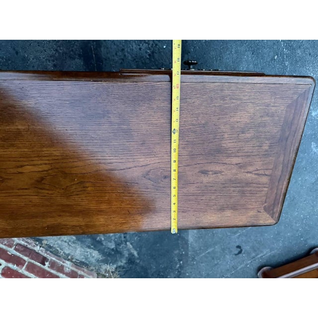 Vintage French Country Style Oak 2 Tier Sofa Console Table by Hickory For Sale - Image 13 of 15
