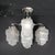 Silver Art Deco Skyscraper-Style Nickeled Bronze & Frosted Glass 4-Arm Chandelier For Sale - Image 8 of 13
