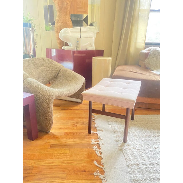 Wood Vintage Danish Ottoman in the Manner of Spottrup For Sale - Image 7 of 8