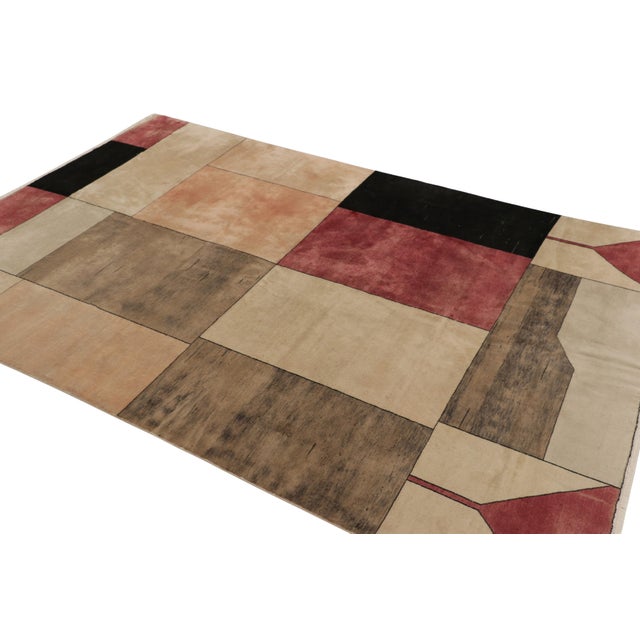 1960s Vintage Zeki Müren Rug With Bold Cubist Deco Geometric Patterns - Rug & Kilim For Sale - Image 5 of 8
