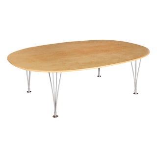Piet Hein & Bruno Mathsson "Super Ellipse" Coffee Table in Karelian Birch, Sweden, Circa 1960s For Sale