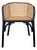 Pottery Barn Barrel Back Cane Dining Armchair For Sale