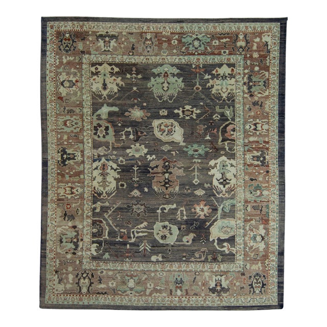 Turkish Oushak Old Wool Rug 12'6" x 14'11" #30143 For Sale