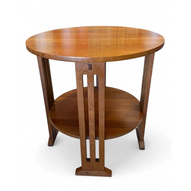 Stickley Stickley Furniture Round Mission Side Table For Sale - Image 4 of 12