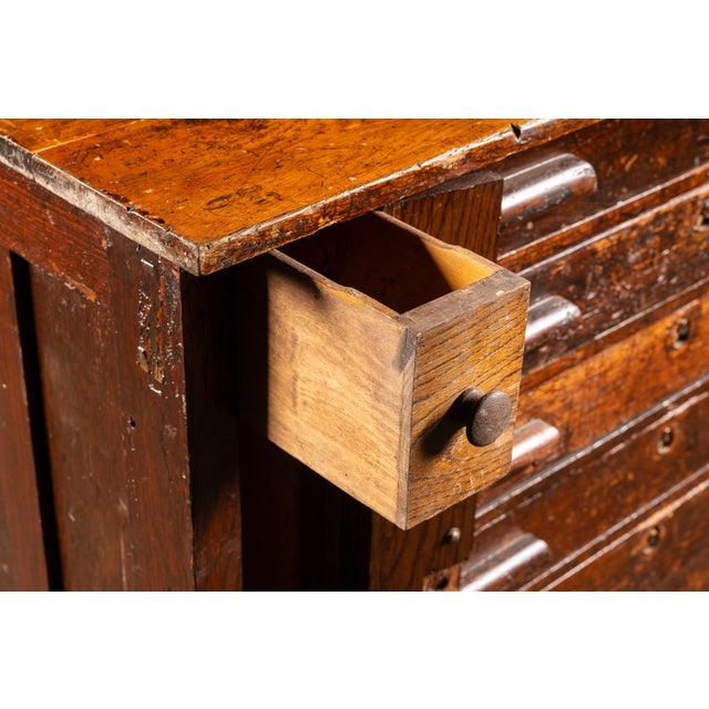 Early 20th Century Oak Flat File Cabinet With Side Storage For Sale - Image 11 of 15