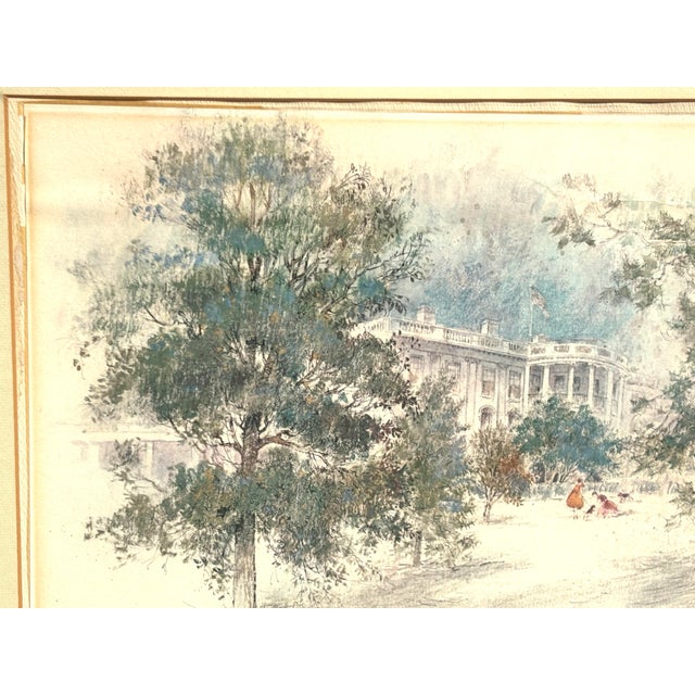 A wonderful piece of American presidential history, this vintage 1964 White House Christmas gift print features...