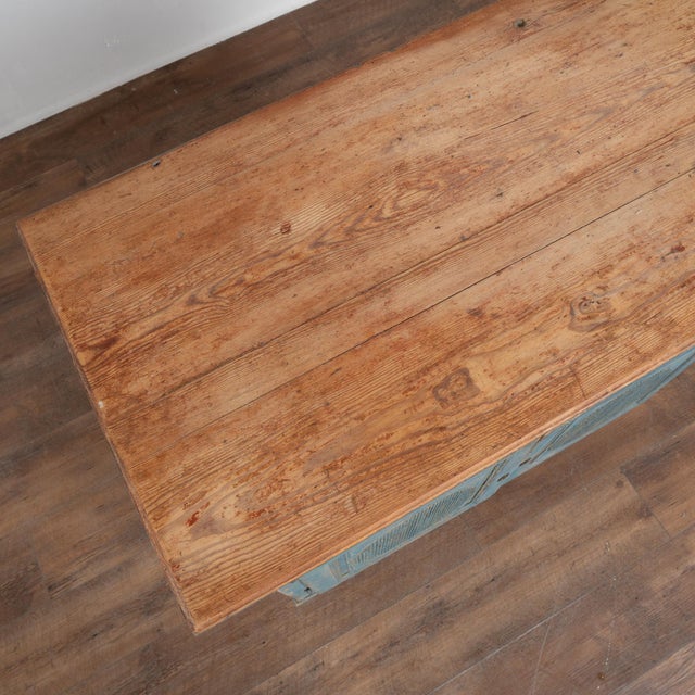 Early 19th Century Original Blue Painted Swedish Pine Sideboard For Sale - Image 11 of 14
