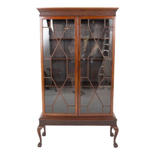 Chippendale Glazed Mahogany Display Cabinet, 1910 For Sale