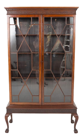 Chippendale Glazed Mahogany Display Cabinet, 1910