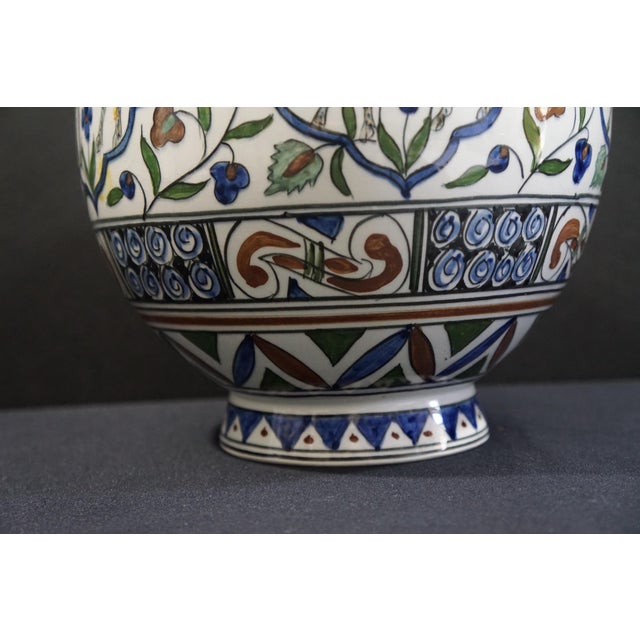 Mid-Century Greek Kerameios Halandri Iznik Styled Pottery Vase For Sale - Image 10 of 13