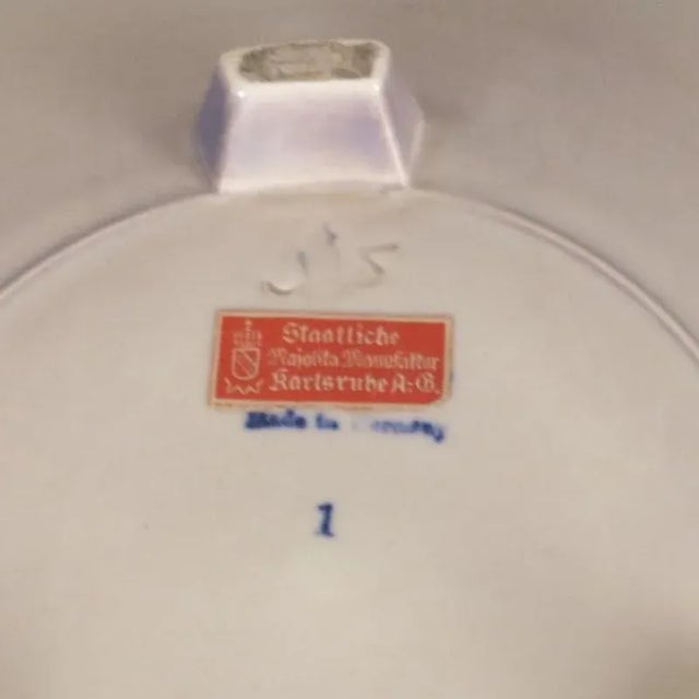 Ceramic Art Deco Ceramic Bowl with Spray Decor from Karlsruher Majolila For Sale - Image 7 of 8