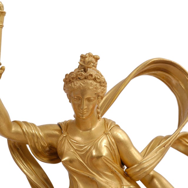 Fire-Gilt Clock from Denière Paris, France, 1800s For Sale - Image 10 of 16