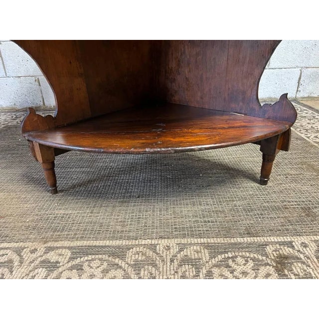 Antique Victorian Style Mahogany 4 Tier Corner Etagere Bookcase For Sale - Image 10 of 12