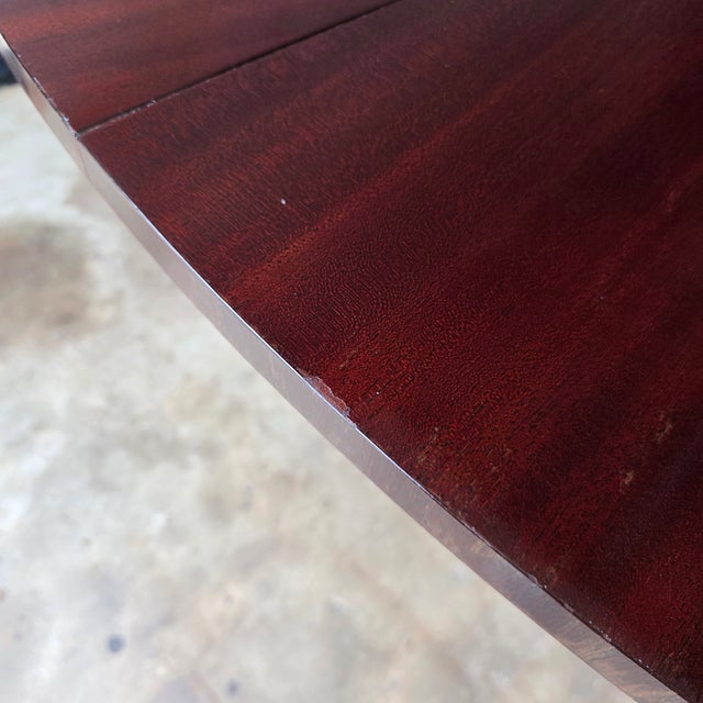 82" Thomas Pheasant for Baker Furniture Mahogany Sunburst Pedestal Dining Table For Sale - Image 13 of 13