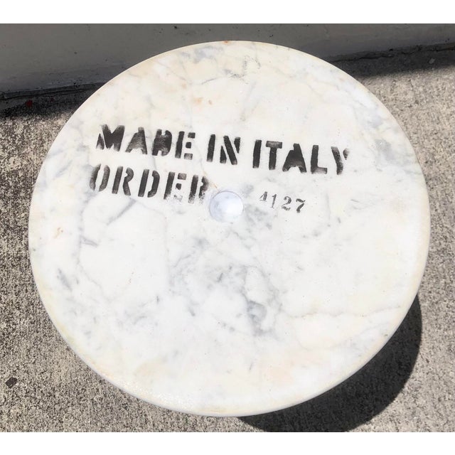 Vintage Mid Century Italian Round Marble Side/End Accent Table For Sale - Image 11 of 12