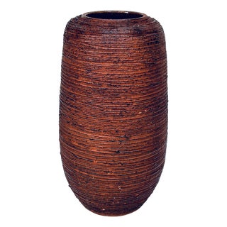 Large Handcrafted Fire Clay Ceramic Art Floor Vase from Spara Keramik, Germany, 1950s For Sale