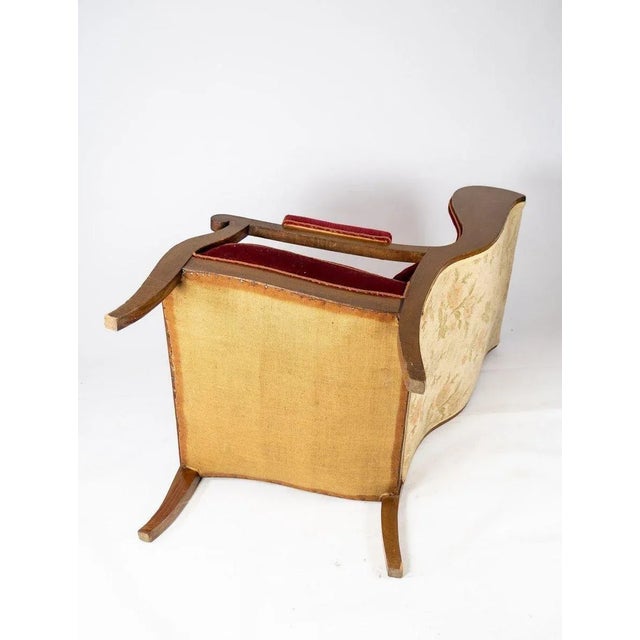 Red Red Velvet and Mahogany Armchair by Frits Henningsen For Sale - Image 8 of 10