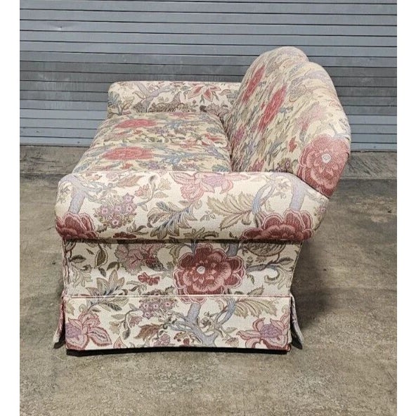 Henredon Furniture Sofa Upholstered in Needlepoint Fabric High End W Pillows For Sale - Image 9 of 11