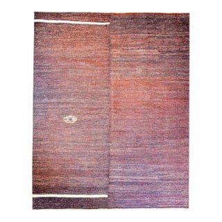 Vintage Asymmetrical Gabbeh Kilim Rug For Sale