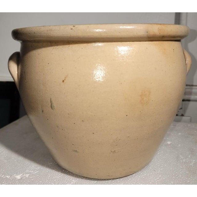 19th Century Rare 1 Gal Double Handle 19thc Butter Crock For Sale - Image 5 of 6
