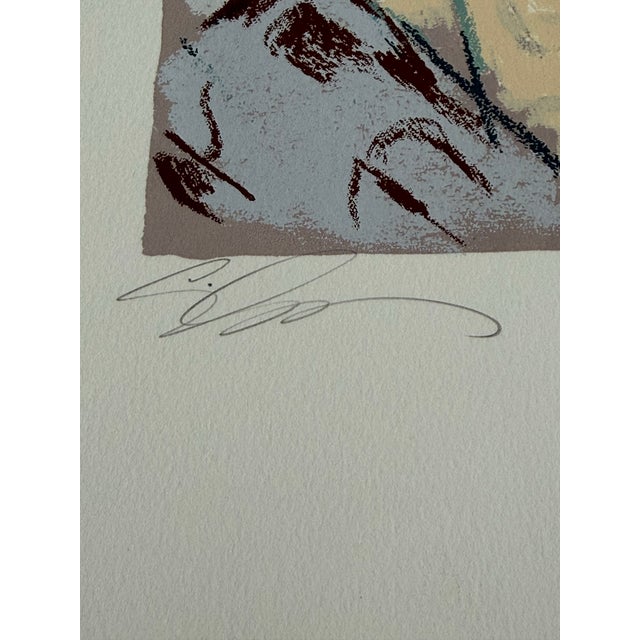 Abstract 1991 E. J. Gold Serigraph Print “Faces of War” Series #5 For Sale - Image 3 of 6