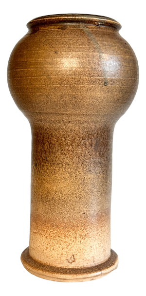 Sculptural Handmade Ceramic Vase with Warm Brown Glaze, Germany, 1980s