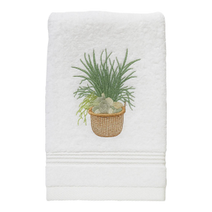 Seagrass & Seashells Basket Terry Guest Towel, Embroidered