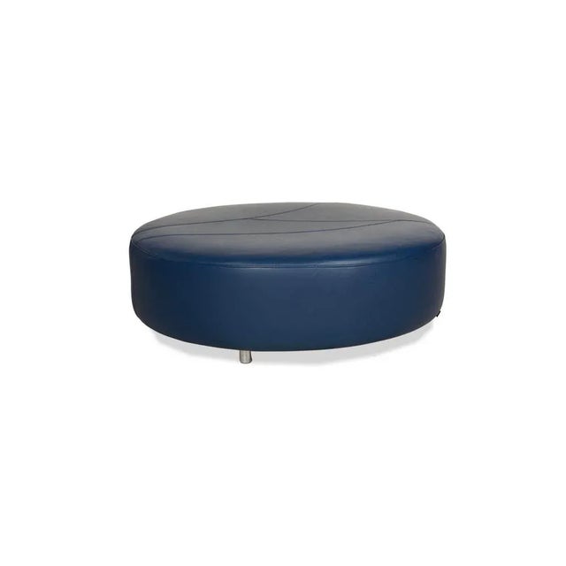 Tangram Ottoman in Blue Leather from Roche Bobois For Sale - Image 9 of 10