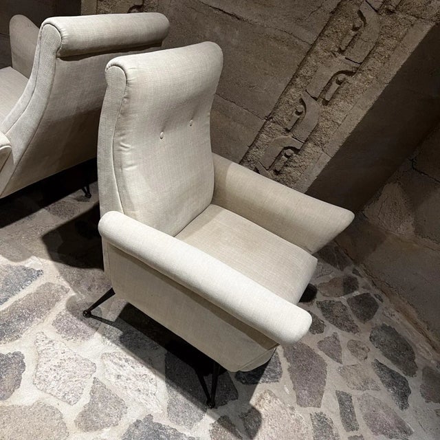 Metal 1950s Sensational Armchairs Gigi Radice Minotti Italy For Sale - Image 7 of 12