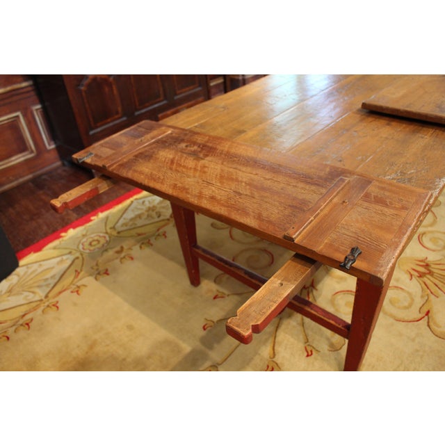 Mid 19th Century Mid-19th Century French Canadian Country Farm Table For Sale - Image 5 of 9