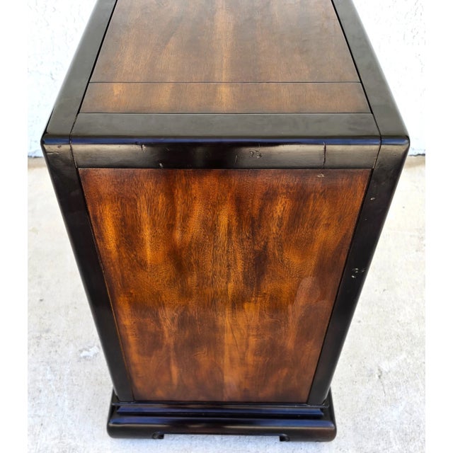Vintage Bernhardt Chinese Style Rolling Dry Bar Cabinet Buffet Sideboard For Sale - Image 12 of 17