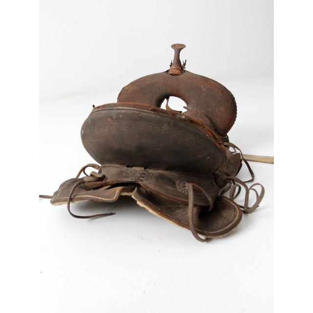 Old Western Leather Saddle Decorative Ranch Decor For Sale - Image 10 of 15