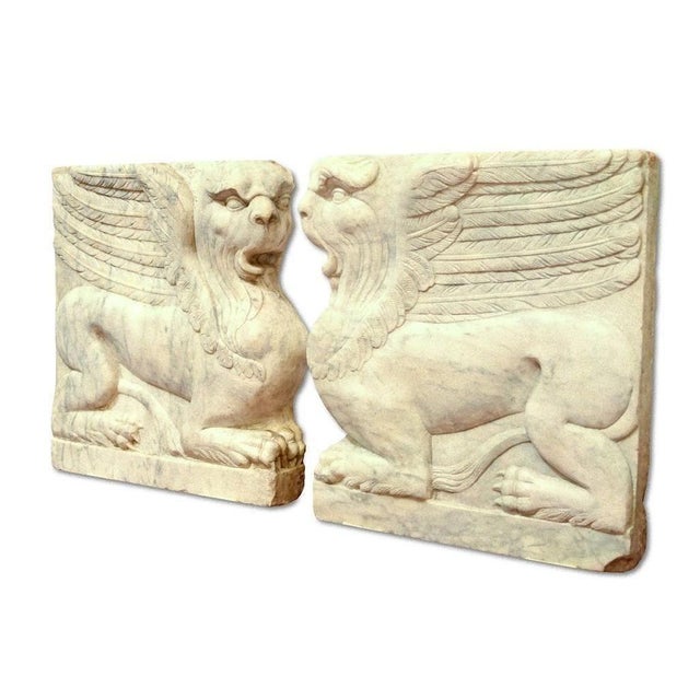 18th Century Bas-Relief in Turkish Marble, Set of 2 For Sale - Image 3 of 6