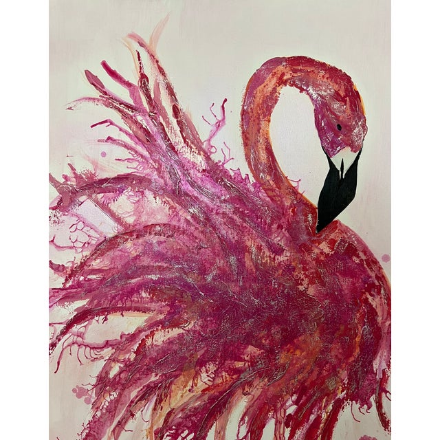 Twin Palm Beach Flamingos - Designed by Cheryl P. Kohloff For Sale In West Palm - Image 6 of 8