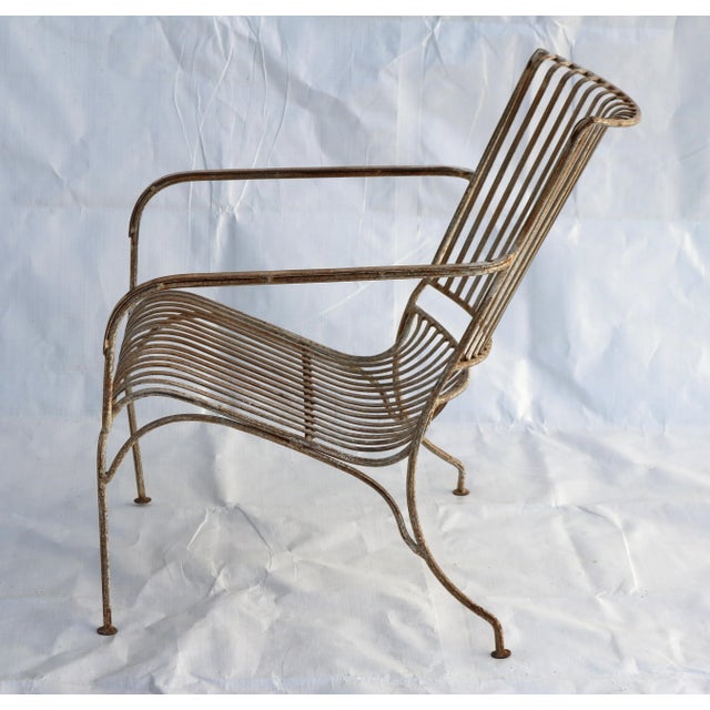 1940's French Wrought Iron Garden Chairs and Bench For Sale - Image 14 of 15